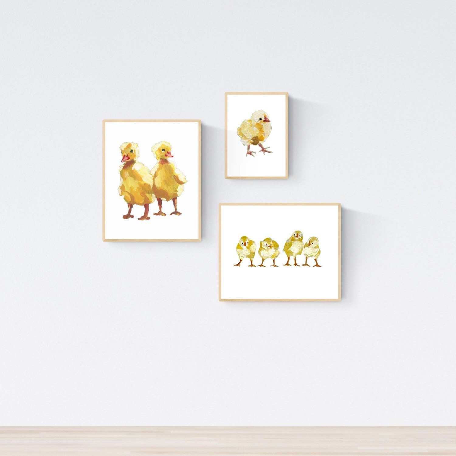 Duckling Nursery Wall Art Set of 3 Prints, Baby Farm Animal Nursery ...
