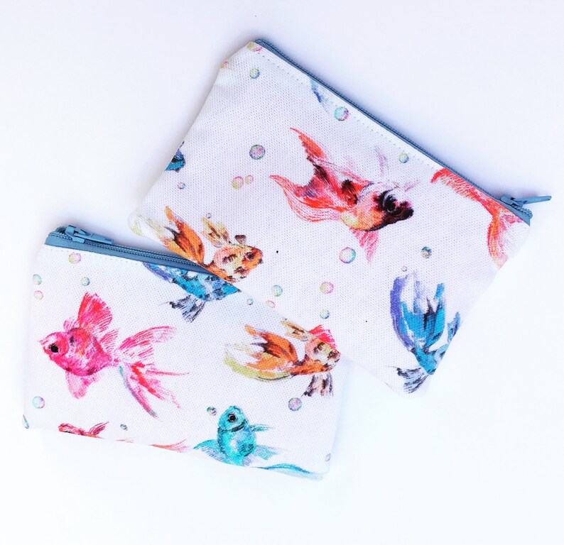 earbud holder Money Pouch Small Travel Wallet Little Zipper Pouch Card Wallet Fish coin purse Zipper Coin Wallet