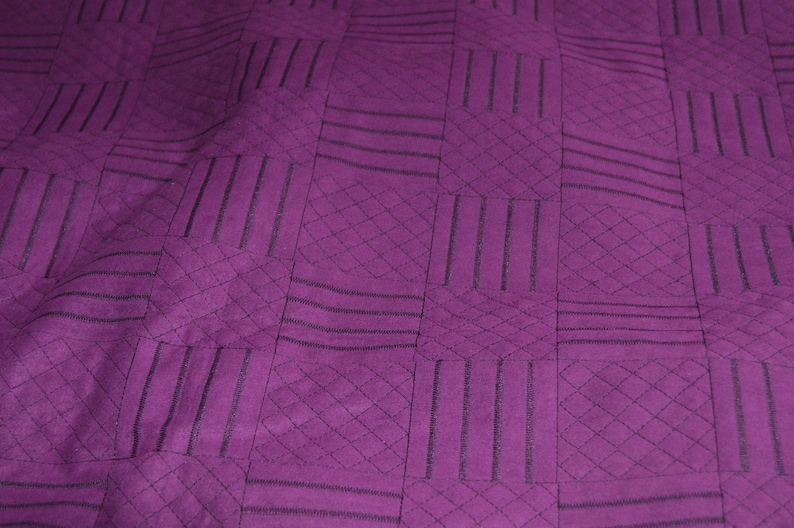 Purple Quilted Faux Suede fabric 58 Wide