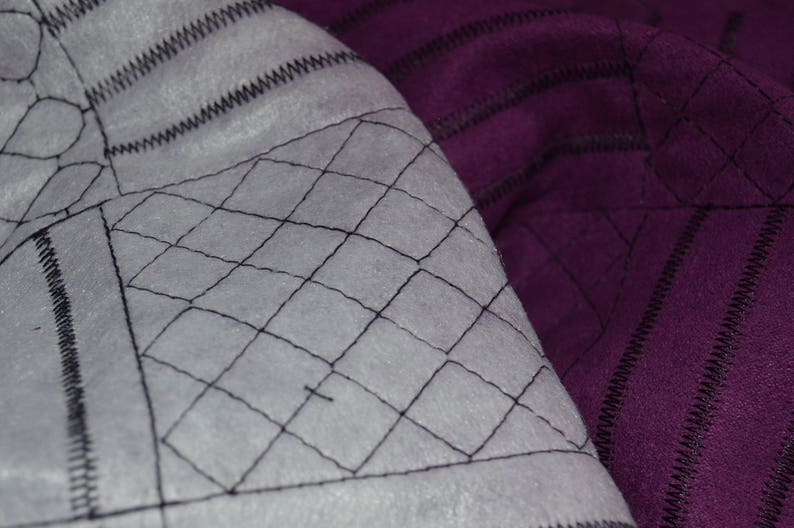 Purple Quilted Faux Suede fabric 58 Wide