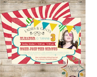 Birthday Invitation - Circus Theme