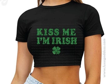 St. Patricks Day Crop Tee , Shamrocks Crop Top,  St. Patrick's Day Shirt , St Patricks Day Crop Tee, Shamrocks Shirt,