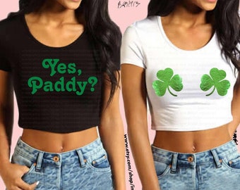 St Patricks Day Lucky Four-Leaf Clover Women Sweatshirt Casual Hoodie Tshirt T Hoodies Cropped Crop Tops