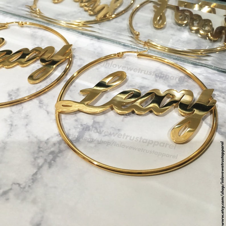 Name Hoop Earrings