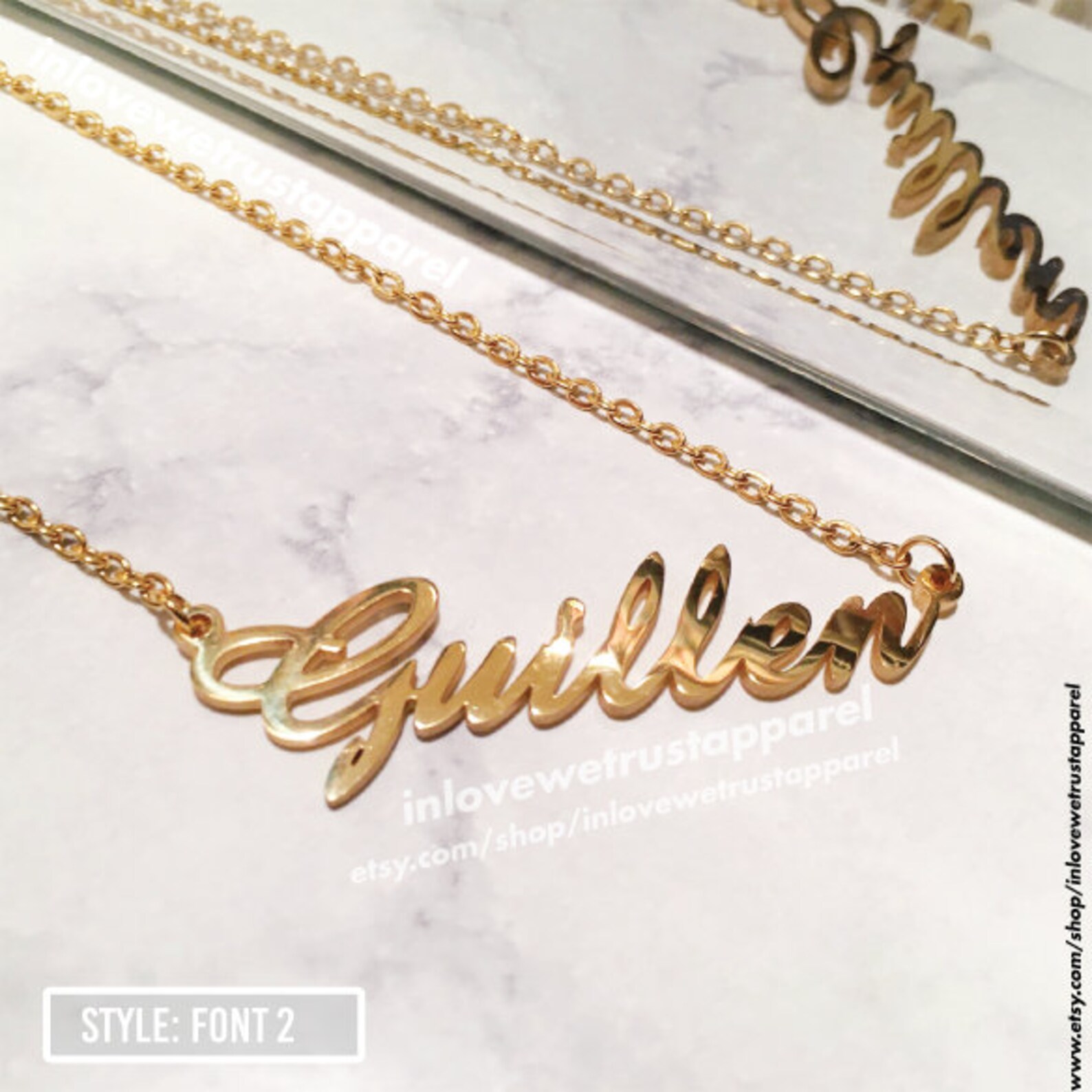 Personalized Name Necklace Gold Etsy