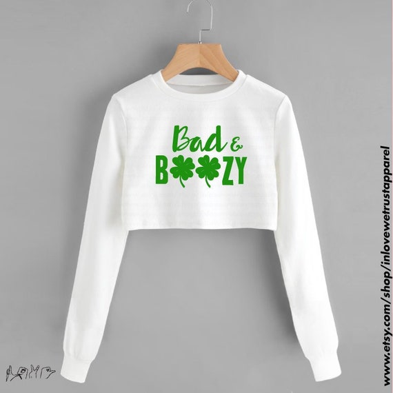 St patrick's day cropped sweatshirt Clearance