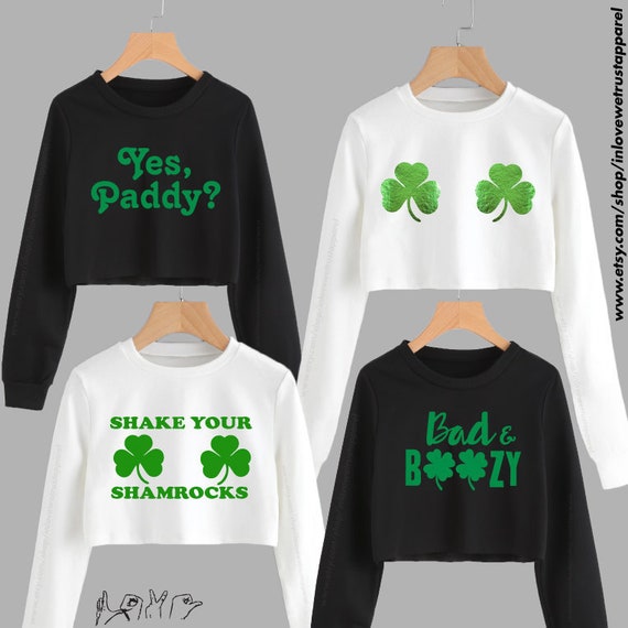St patrick's day cropped sweatshirt Clearance