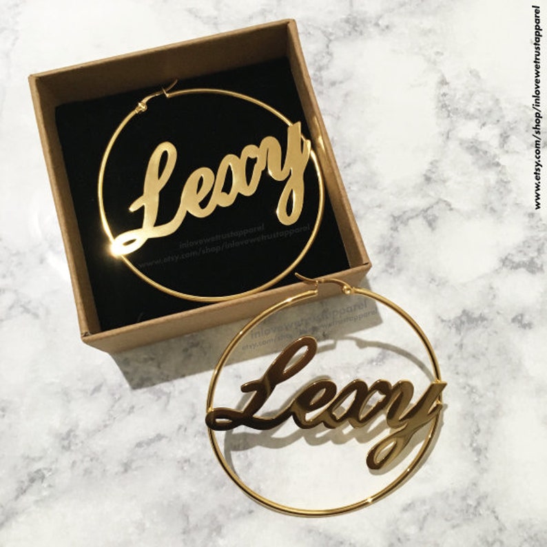 Name Hoop Earrings