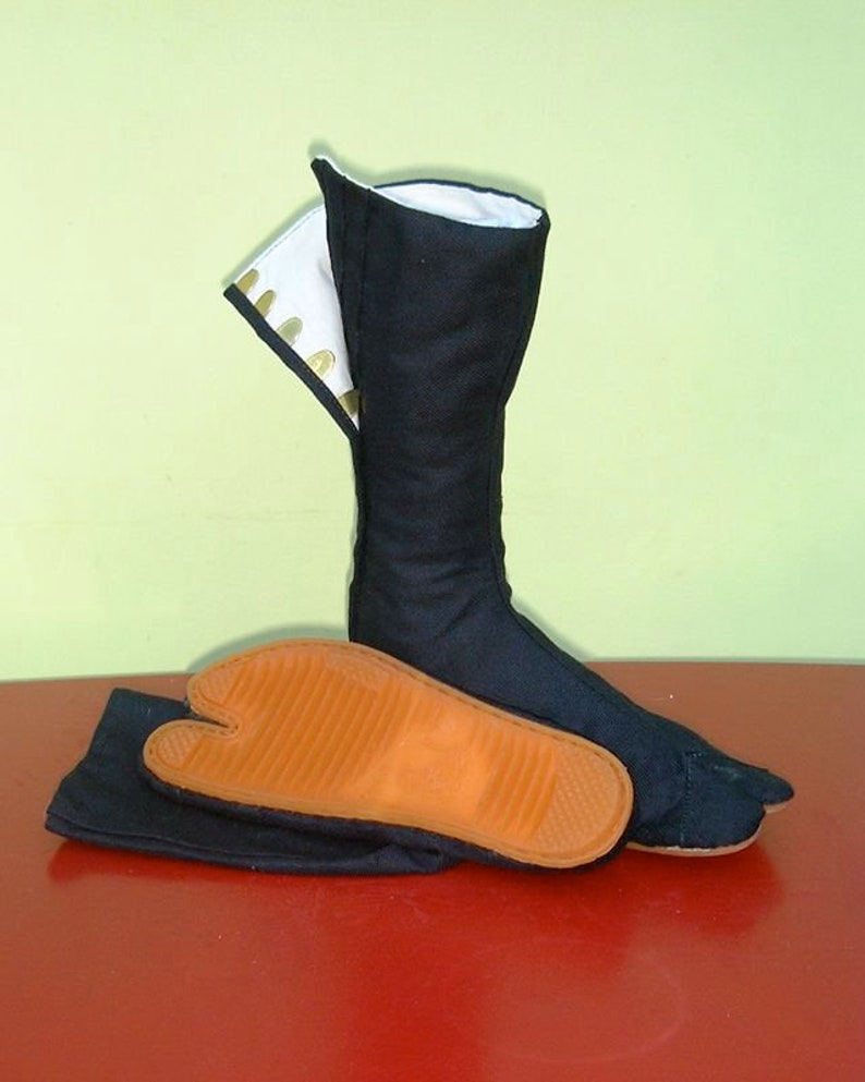 Traditional Japanese Tabi Boots Long Black image 2