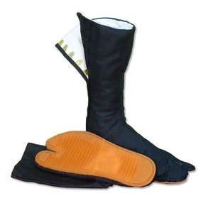 Traditional Japanese Tabi Boots Long Black image 1