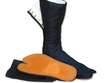 Traditional Japanese Tabi Boots Long Black