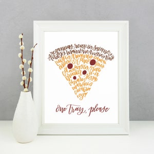 One Tray of Pizza NEPA Calligraphy Wordy Art Print