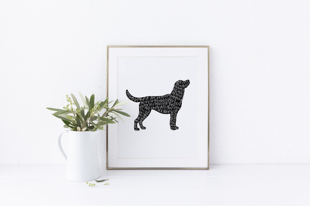 Labrador Retriever | Yellow Lab | Black Lab Calligraphy Wordy Art Print ...