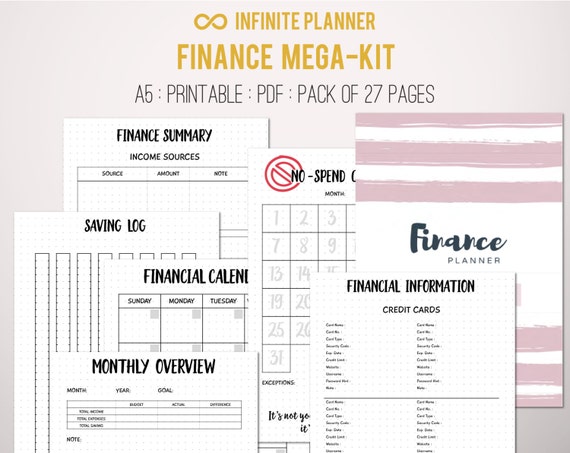 finance mega kit financial planner personal finance budget etsy