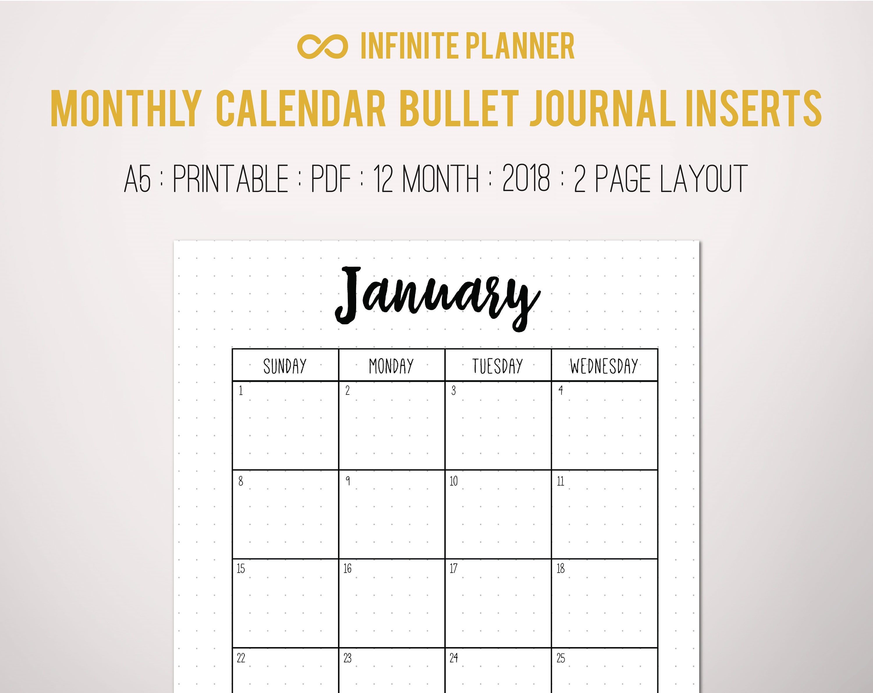 Bullet Journals Calendar For Bullet Journal
