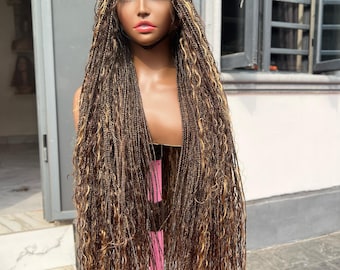 HD Lace Human Hair Braid Wig: Boho Knotless with Deep Curls