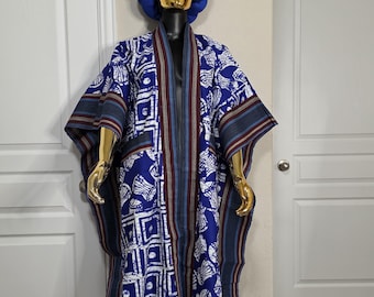 Kimono Asooke Ankara, chaqueta con estampado africano, kimono tribal con bolsillos, talla única