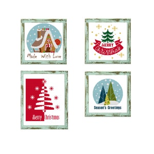 Set of 4 Christmas Tree Cross Stitch Pattern Modern Christmas Christmas Home Decor Noel Christmas christmas stitching