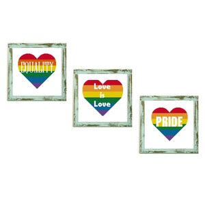 Set of 3  Pride cross stitch pattern Modern pride flag pattern gay pride rainbow cross stitch rainbow pride lgbt pride love cross stitch