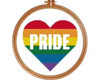 Pride cross stitch pattern pride flag modern cross stitch gay pride rainbow cross stitch rainbow pride lgbt pride love cross stitch