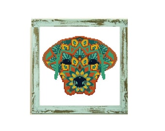 Dog Cross Stitch Pattern madala cross stitch dog Cross Stitch Dog mandala cross stitch