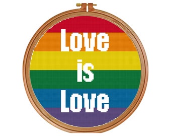 Pride cross stitch pattern pride flag modern cross stitch gay pride rainbow cross stitch rainbow pride lgbt pride love cross stitch