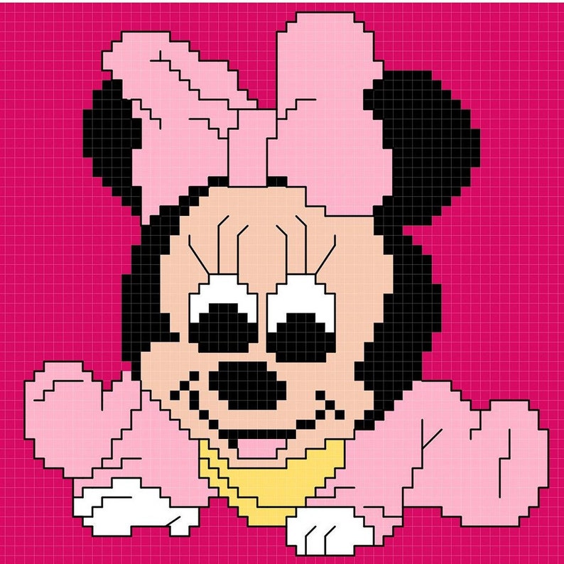 Minnie Mouse Cross Stitch Pattern Custom Cross Stitch Disney Etsy