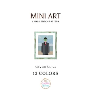 Famous painting mini cross stitch pattern, The Son of Man,Mini cross stitch pattern,PDF Instant Download