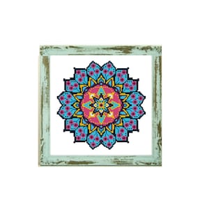 Mandala Cross Stitch Pattern Modern Cross Stitch Cross stitch pattern mandala abstract geometric ornament mandala chart 20-004