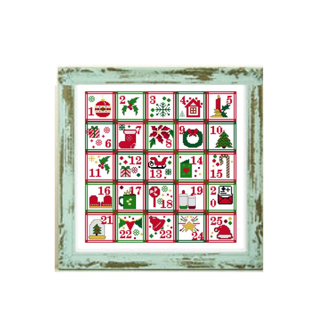 Advent Calendar Cross Stitch Pattern Modern Christmas Christmas Home Advent Calendar Cross Stitch Pattern Modern Christmas Christmas Home