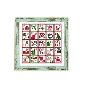 Advent Calendar Cross Stitch Pattern Modern Christmas Christmas Home Decor Noel Christmas Calendar  christmas stitching