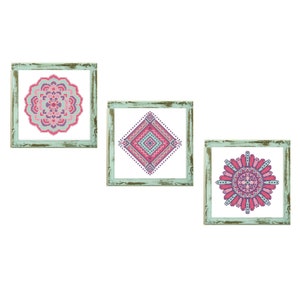 Set of 3 Mandalas Cross Stitch Pattern Modern Cross Stitch Cross stitch pattern mandala abstract geometric ornament mandala chart