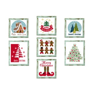 Set of 7 Christmas Cross Stitch Pattern Modern Christmas Christmas Home Decor Noel Christmas christmas stitching