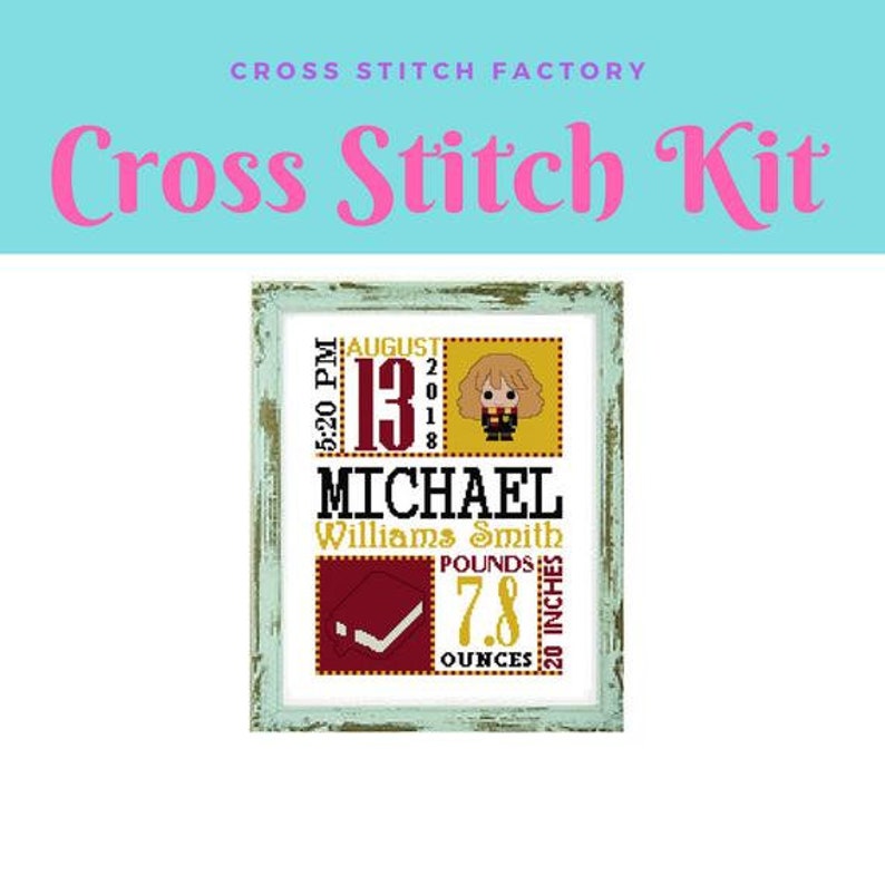Harry Potter Birth Announcement Cross Stitch Kit Birth | Etsy