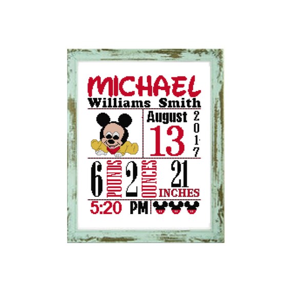 mickey mouse birth announcement