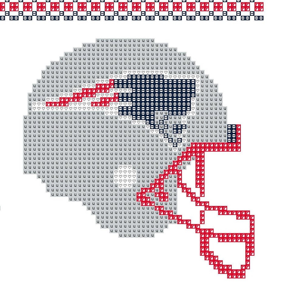 New England Patriots Cross Stitch Football Cross Stitch Etsy