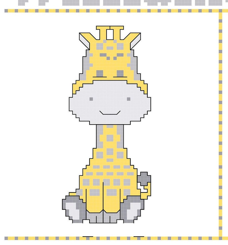 Giraffe Baby Cross Stitch Pattern DIY Cross Stitch Giraffe Etsy