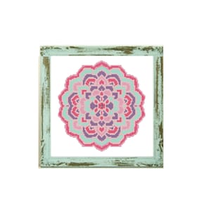 Modern cross stitch Mandala Cross Chart cross stitch pattern mandala cross stitch counted cross stitch  mandala pattern 20-040