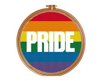 Pride cross stitch pattern pride flag modern cross stitch gay pride rainbow cross stitch rainbow pride lgbt pride love cross stitch