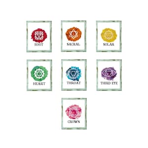 Set of 7 Chakra Cross Stitch Pattern Easy needlepoint for yoga and meditation spiritual