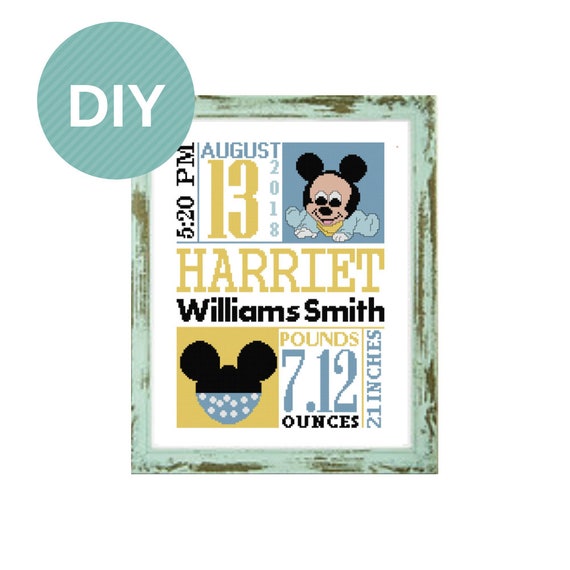 mickey mouse birth announcement