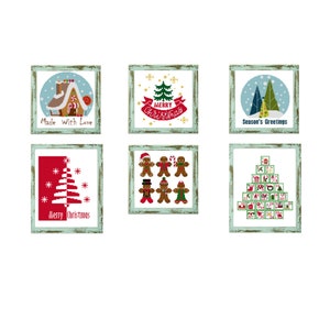 Set of 6  Christmas Cross Stitch Pattern Modern Christmas Christmas Home Decor Noel Christmas christmas stitching