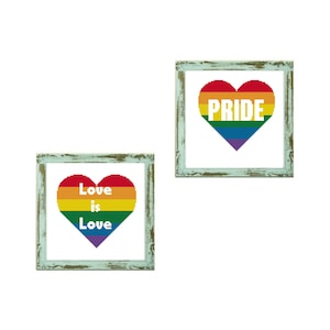 Set of 2 Pride cross stitch pattern Modern pride flag pattern gay pride rainbow cross stitch rainbow pride lgbt pride love cross stitch