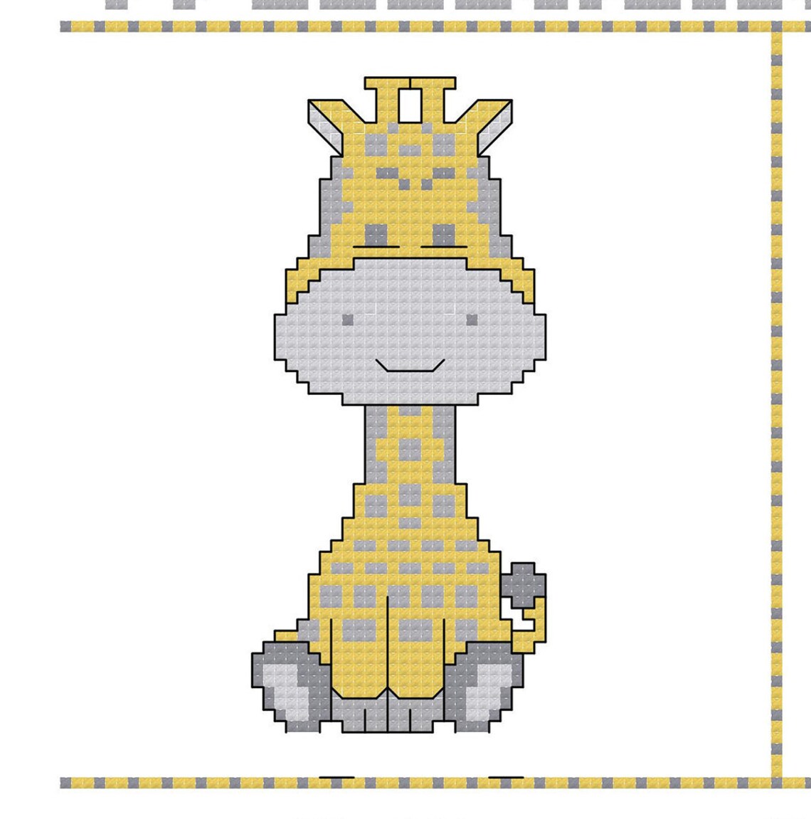 Giraffe Baby Cross Stitch Pattern DIY Cross Stitch Giraffe Etsy