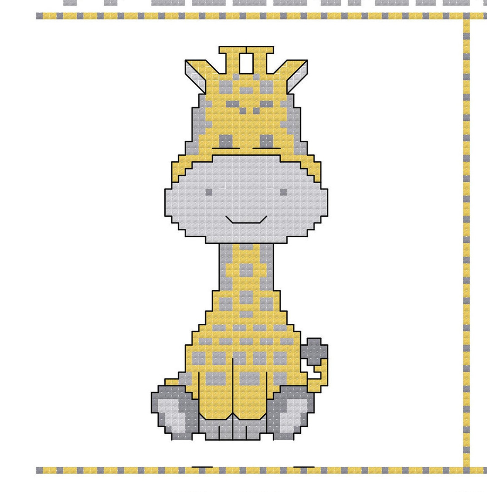 Giraffe Baby Cross Stitch Pattern DIY Cross Stitch Giraffe Etsy
