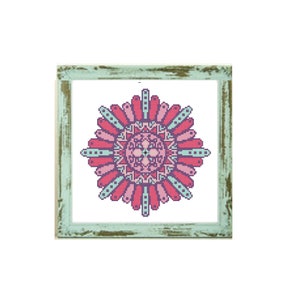 Modern cross stitch Mandala Cross Chart cross stitch pattern mandala cross stitch counted cross stitch  mandala pattern 20-019