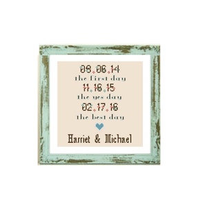 Wedding cross stitch pattern personalized wedding custom wedding save the date cross stitch gift wedding gift cross wedding anniversary