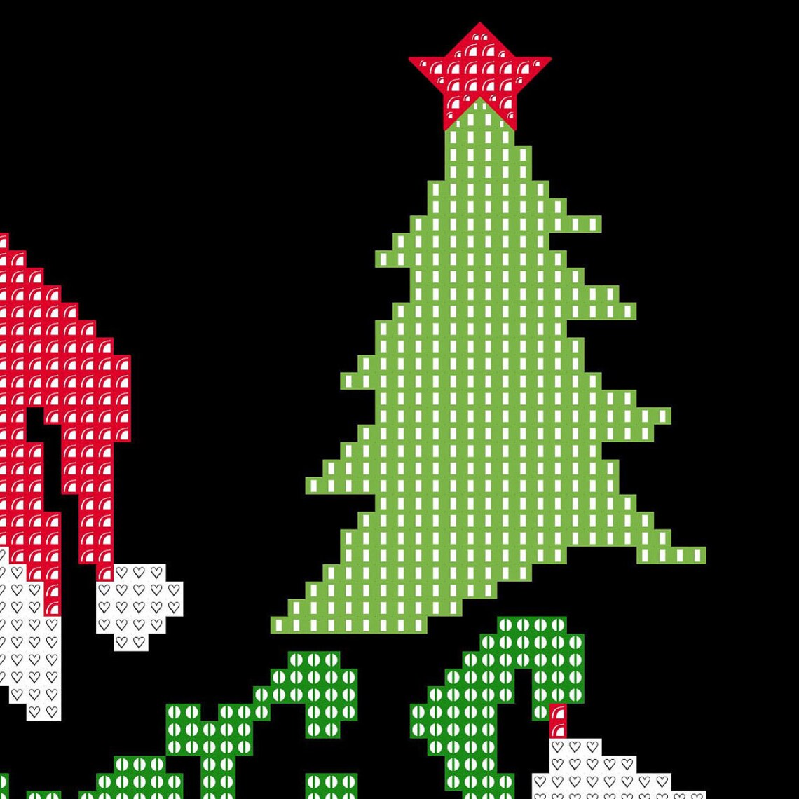 Merry Christmas Cross Stitch Pattern Handmade Wall Art Modern - Etsy