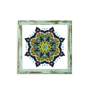 Mandala Cross Stitch Pattern Modern Cross Stitch Cross stitch pattern mandala abstract geometric ornament mandala chart 20-012