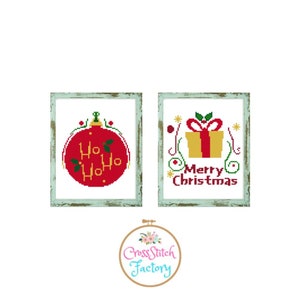 Set of 2 Christmas cross stitch pattern Modern Christmas Christmas Home Decor christmas pattern christmas decoration Christmas Tree